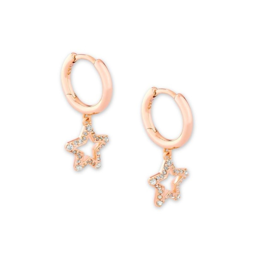 Kendra Scott rose gold star huggie hoops